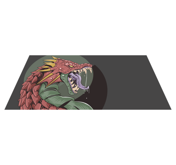 Dragon Head Illustration teen vinyl rug - TenStickers