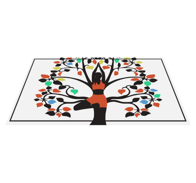 Woman tree nature vinyl rug - TenStickers