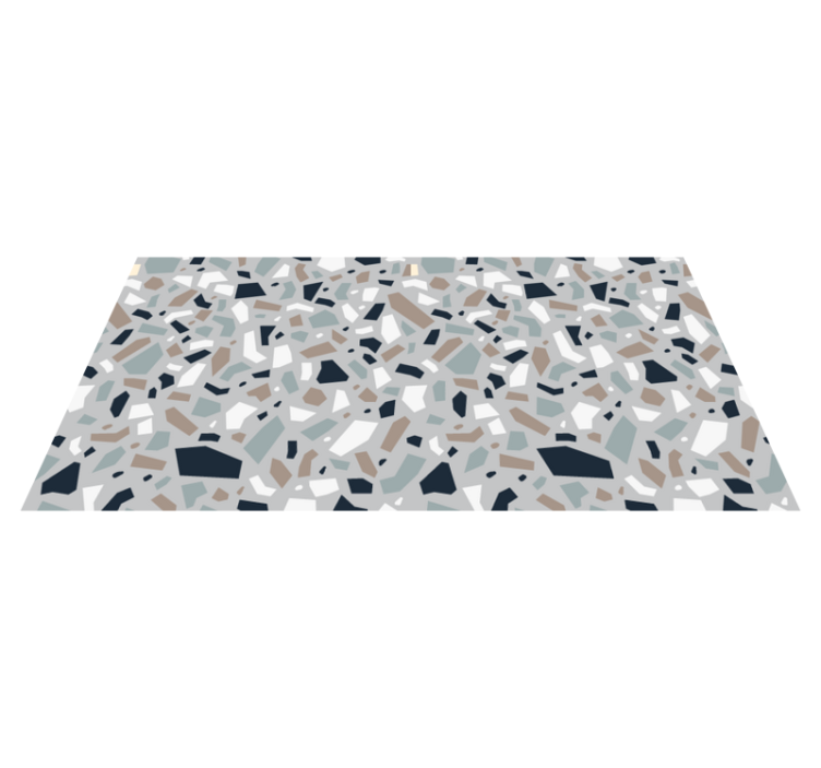 Fragmented grey terrazzo stone effect vinyl rug - TenStickers