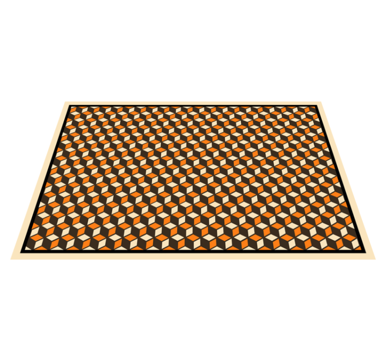 Retro geometric pattern in 3d effect rugs - TenStickers