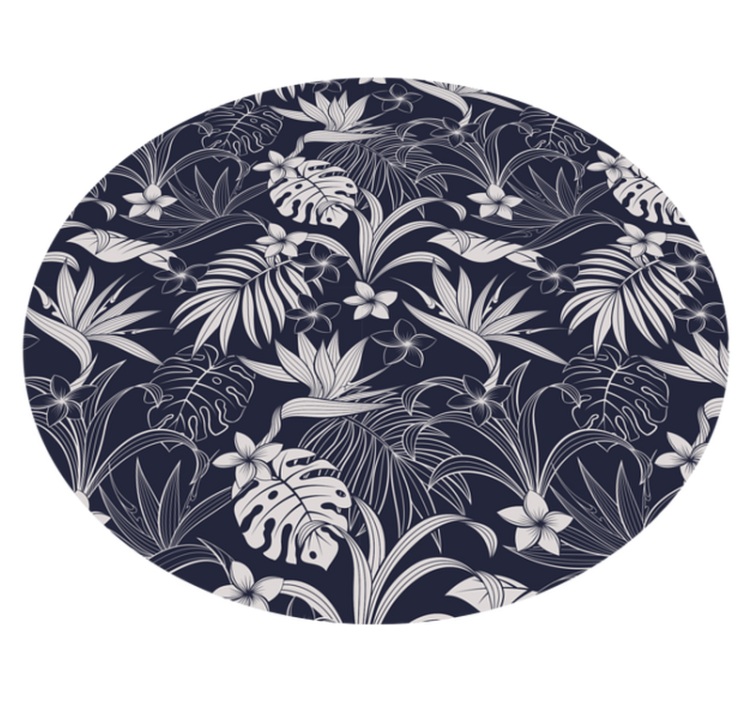 Floral Jungle Print nature vinyl rug - TenStickers