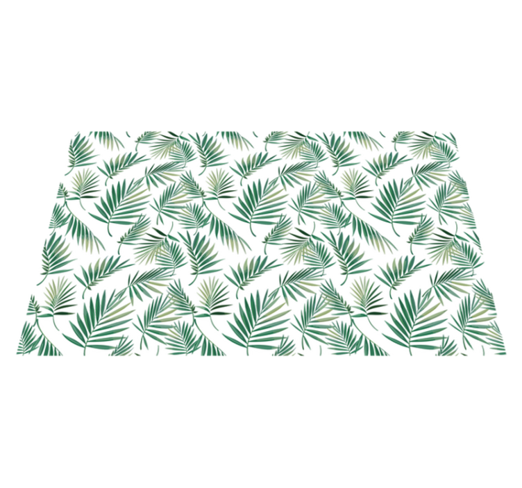Scandinavian design green leaf nordic vinyl rug - TenStickers