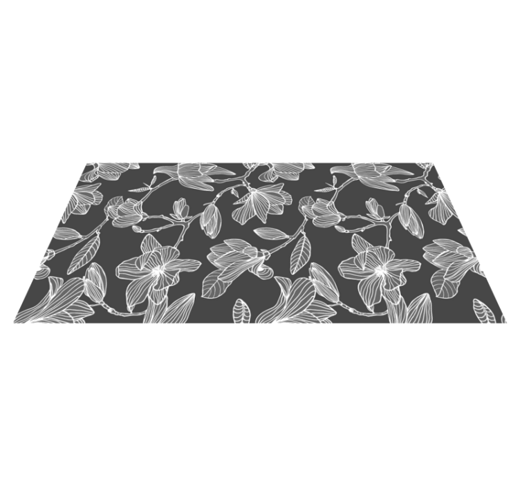 Graceful Botanical Elements floral vinyl rug - TenStickers