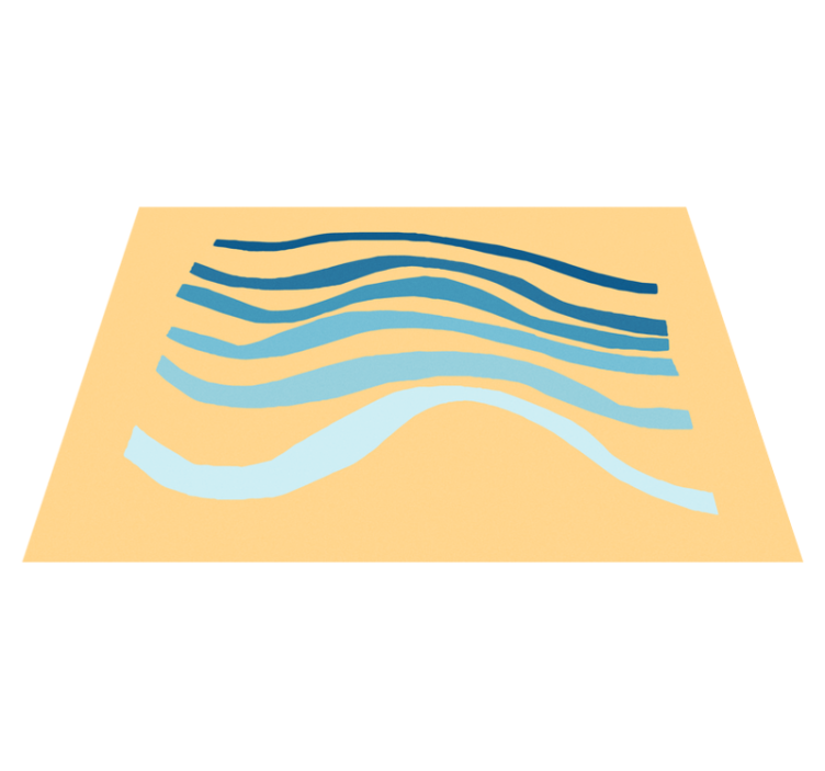 Curved Wave Motif minimal vinyl rug - TenStickers