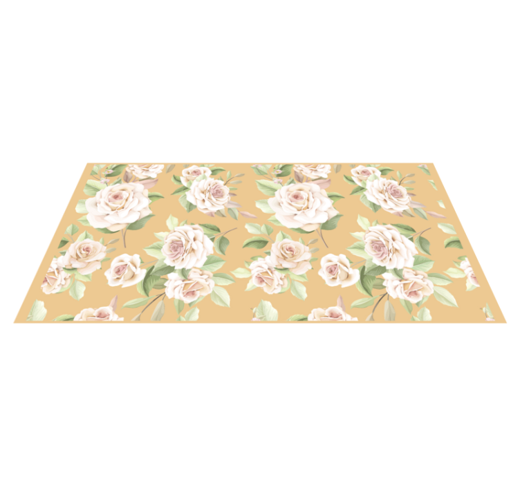 Gentle blossom grace floral vinyl rug - TenStickers