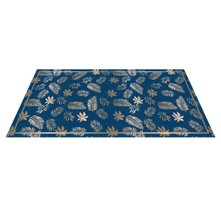 Tropical Leaf Pattern floral vinyl rug - TenStickers