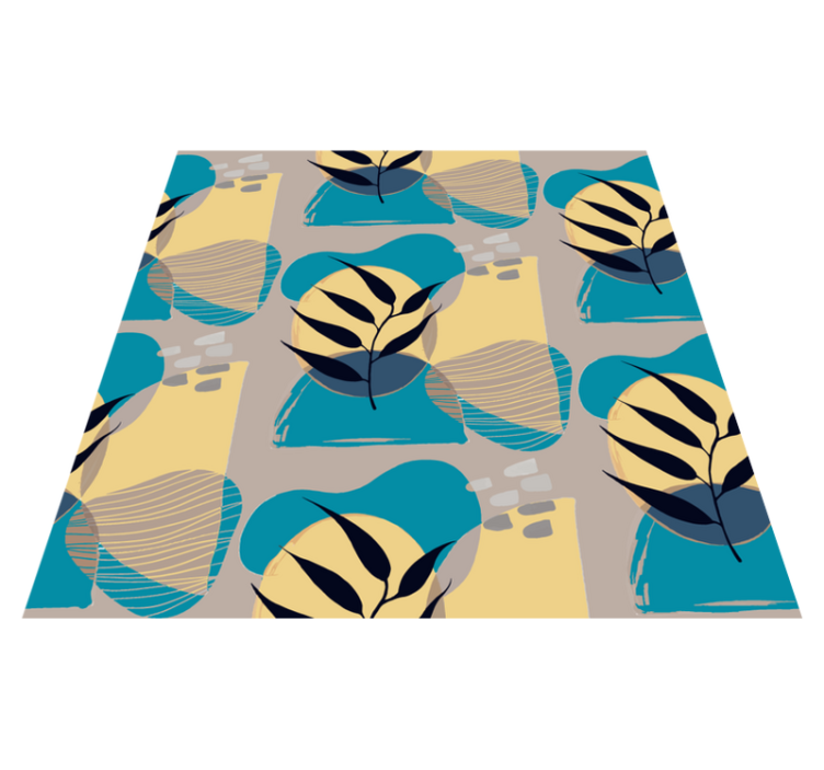 Abstract Botanical Pattern floral vinyl rug - TenStickers