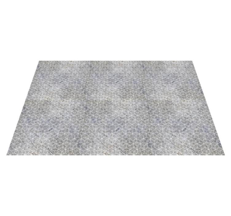 Geometric cement vinyl rug for home office - TenStickers