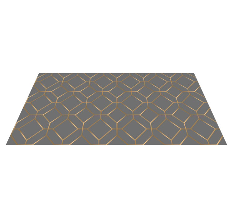 Geometric gray and golden geometric rugs - TenStickers