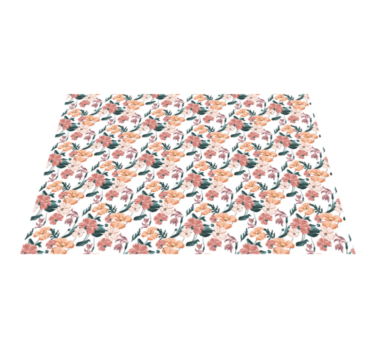 Botanical Blossoms floral rug - TenStickers