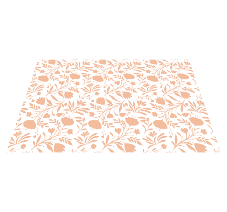 Pink vintage leaves pattern floral rug - TenStickers