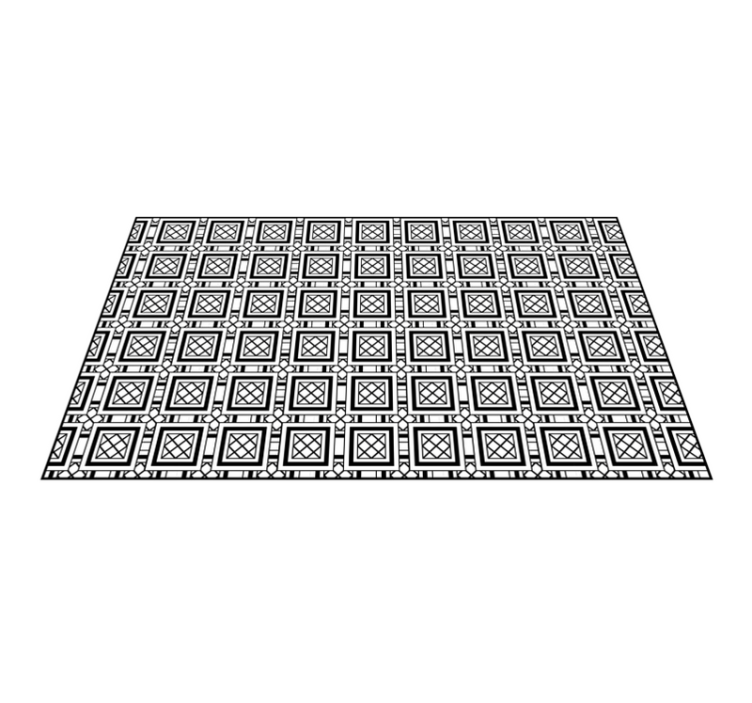 Symmetric Tile Pattern geometric rug - TenStickers