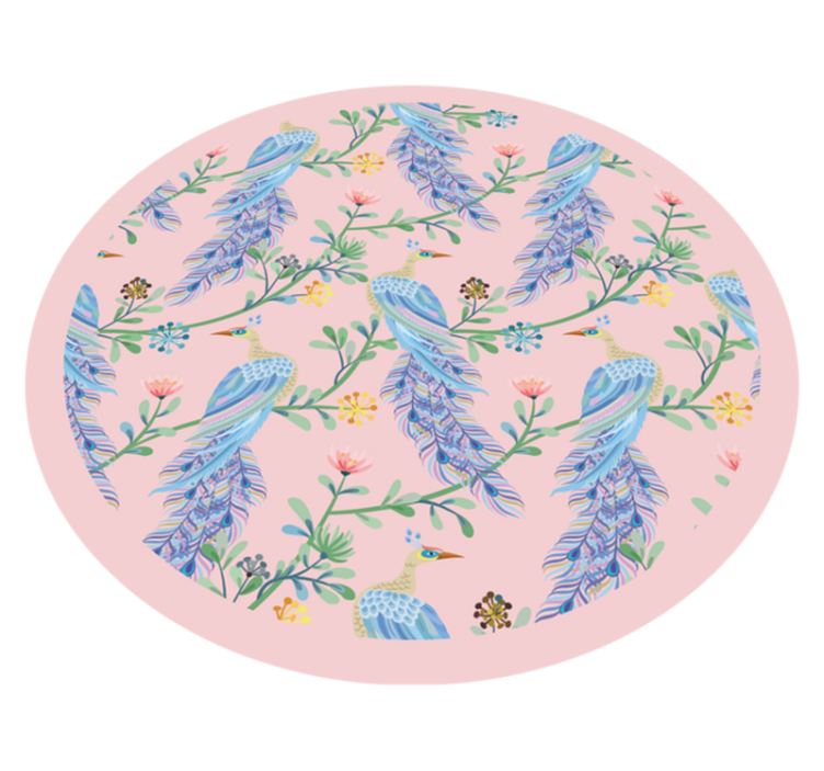 Birds in pink paradise animal vinyl floor rug - TenStickers