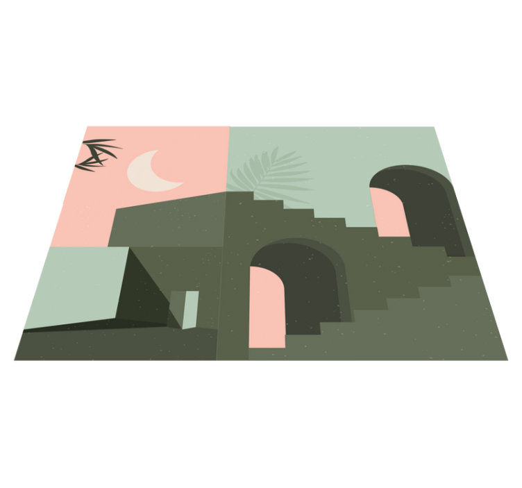 Minimalist Abstract Scenery minimal vinyl rug - TenStickers