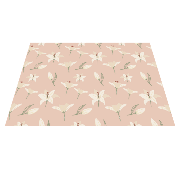 Floral Pastel Elegance floral vinyl rug - TenStickers