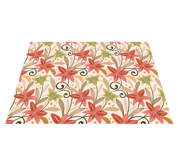 Floral Swirl Pattern floral vinyl rug - TenStickers