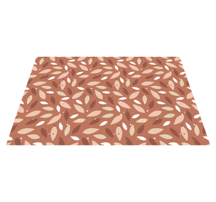 Terracotta leaves pattern floral rug - TenStickers
