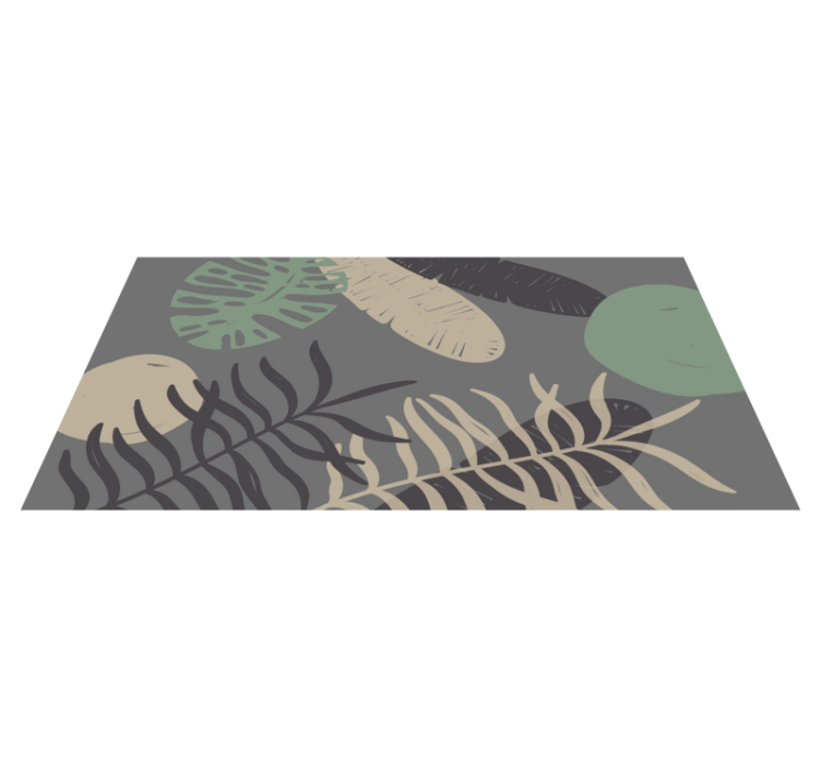 Botanical Leaf Pattern Design floral rug - TenStickers