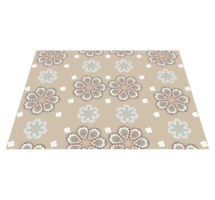 Mosaic Floral Elegant Pattern floral rug - TenStickers