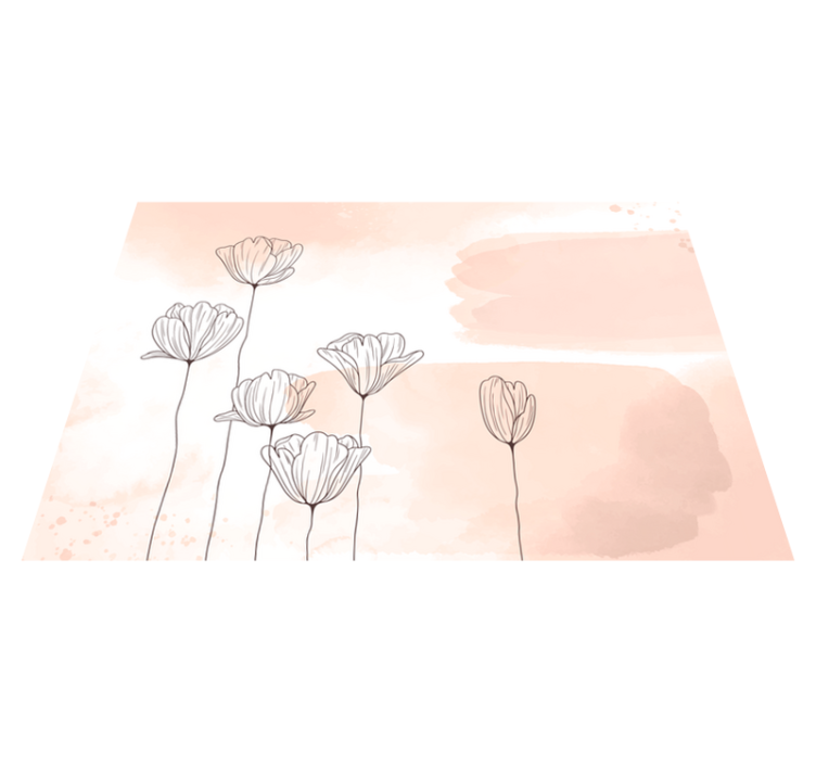 Flowers line vinyl floral rug - TenStickers