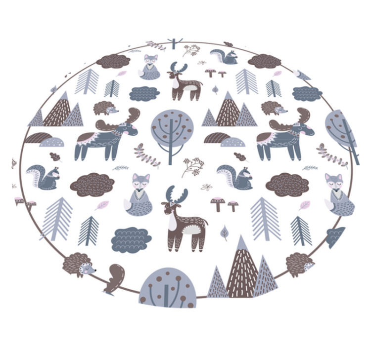 Nordic animals vinyl floor rug - TenStickers