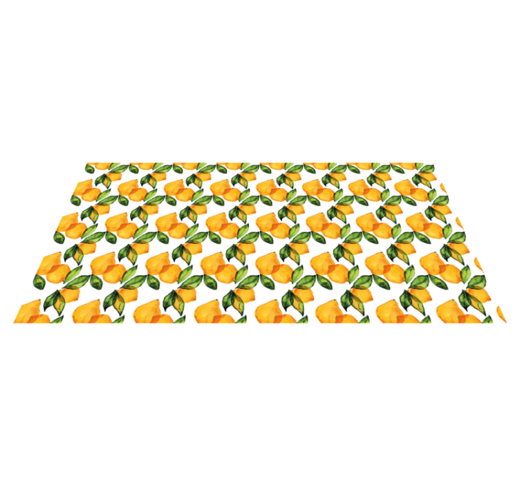 Lemon Mediterranean style floral rug - TenStickers