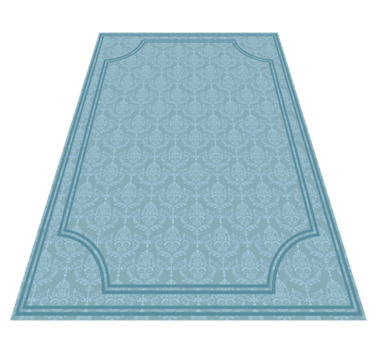 Soft blue baroque dining room vinyl rug - TenStickers