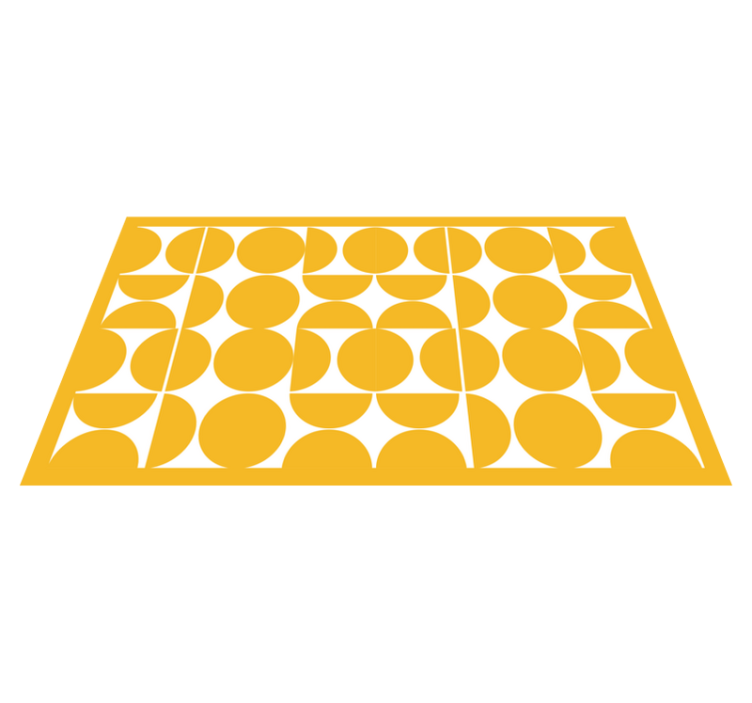 Yellow Half Circles geometric rugs - TenStickers