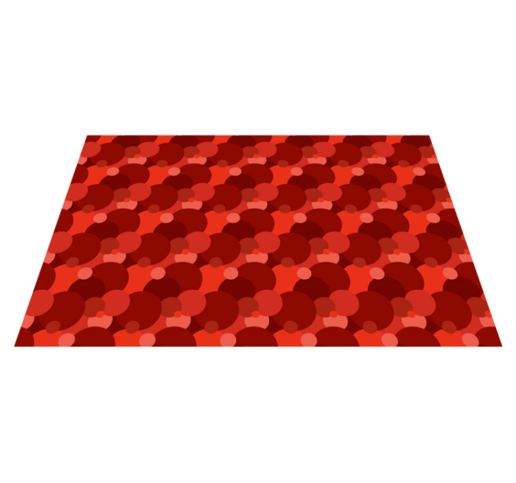 Modern circles pattern red vinyl rug - TenStickers