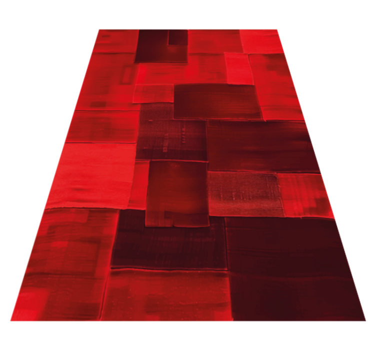 Reconstructed pattern red vinyl rug - TenStickers