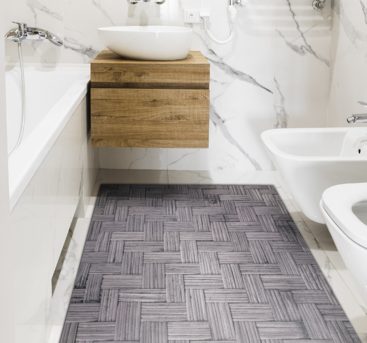 Vinyl rug dark bamboo texture wood flooring - TenStickers