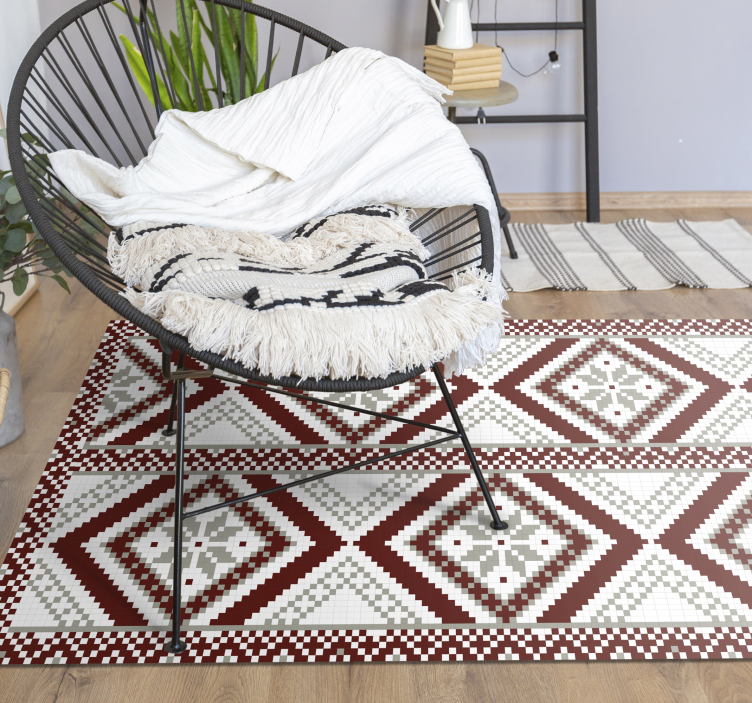 Intricate Geometric Patterns mosaic vinyl rug - TenStickers