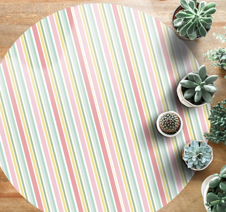 Vibrant striped arrangement striped vinyl rug - TenStickers