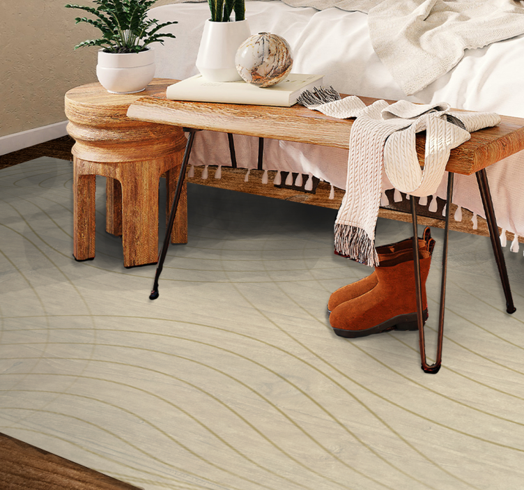 Flowing Line Art minimal vinyl rug - TenStickers