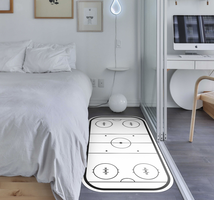 Ice hockey rink game vinyl rug - TenStickers