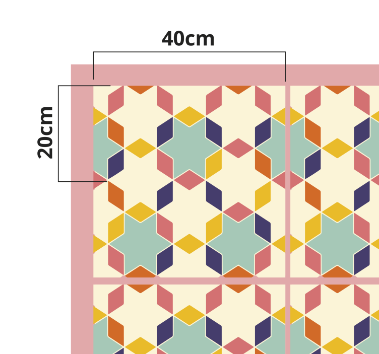 Colorful Tessellation geometric vinyl rug - TenStickers