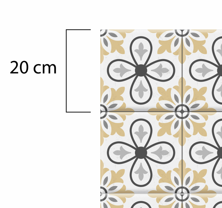 Floral geometry kitchen vinyl rug - TenStickers