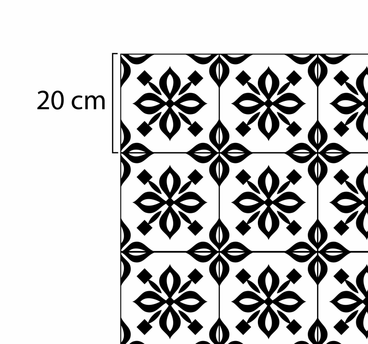 Black white mosaic living room vinyl rug - TenStickers