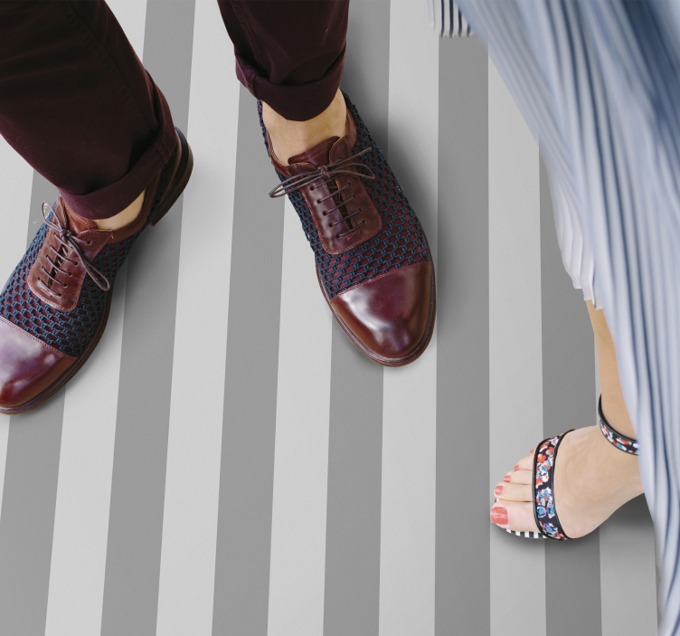 Grey Elegance Game striped vinyl rug - TenStickers