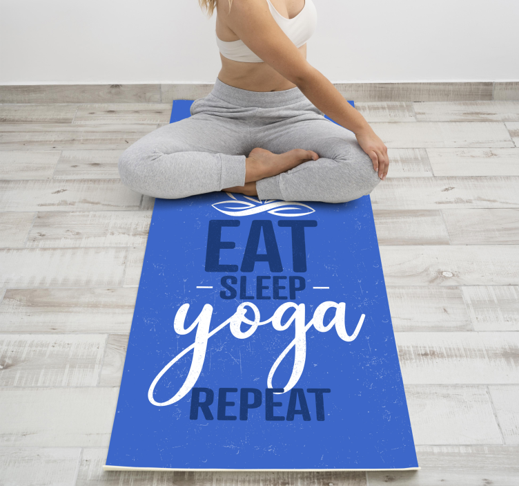 "eat sleep yoga repeat" mandala rug - TenStickers