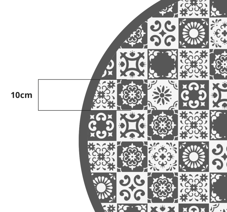 Gray and white Tiles vinyl bedroom rug - TenStickers