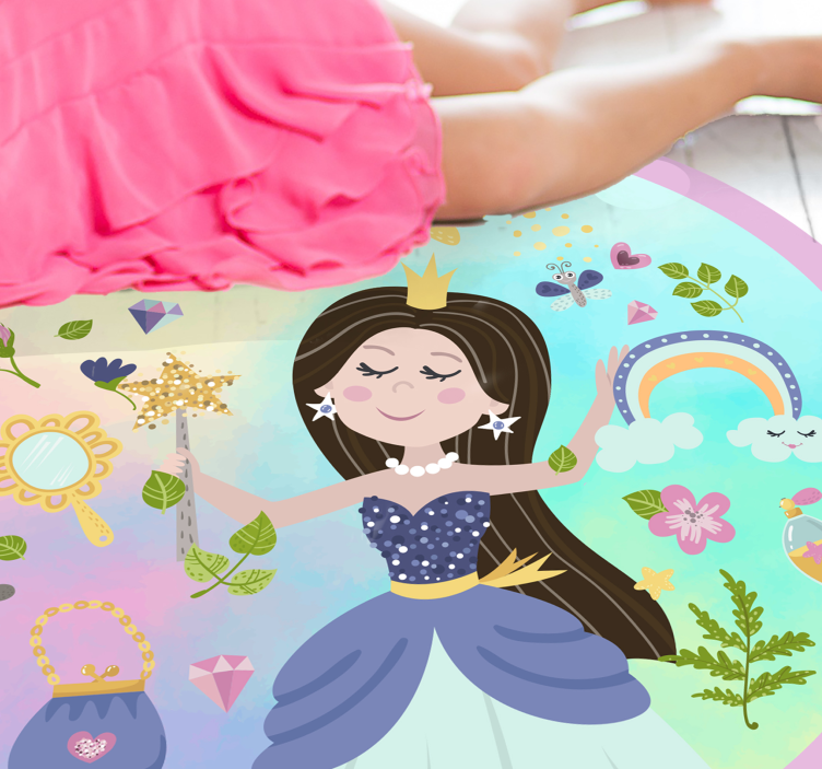 Fairytale Princess kids vinyl rug - TenStickers