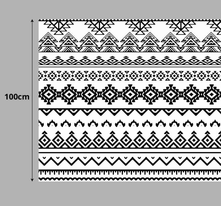Ethnic black and white print geometric rugs - TenStickers