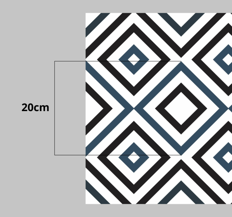 Aquamarine and black geometric pattern carpet - TenStickers