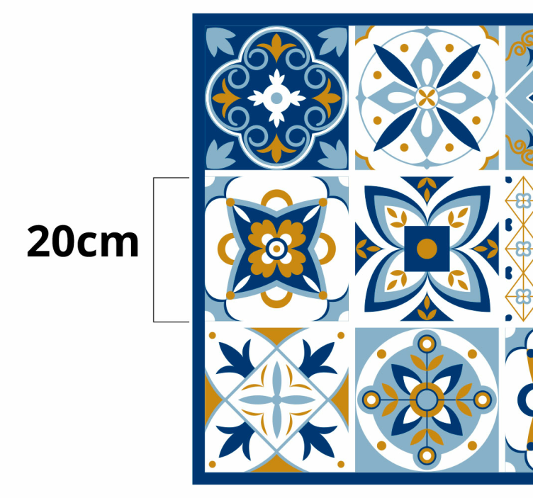 Ceramic Inspired tile vinyl rug - TenStickers