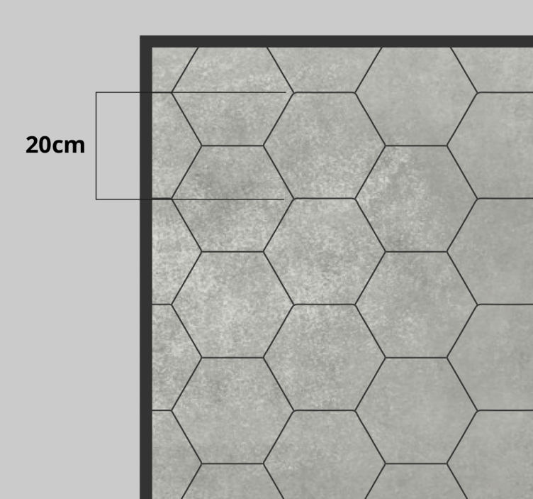 Grey stone texture hexagons  tile carpet - TenStickers