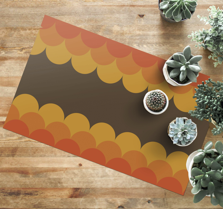 70s pop scallop retro vintage rug - TenStickers