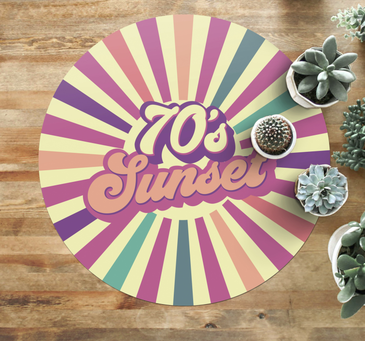 70s Sunset Vibes custom rug - TenStickers