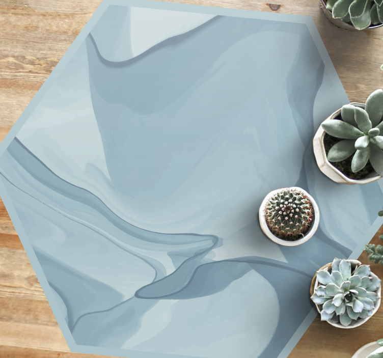 Abstract Blue Waves textured vinyl rug - TenStickers