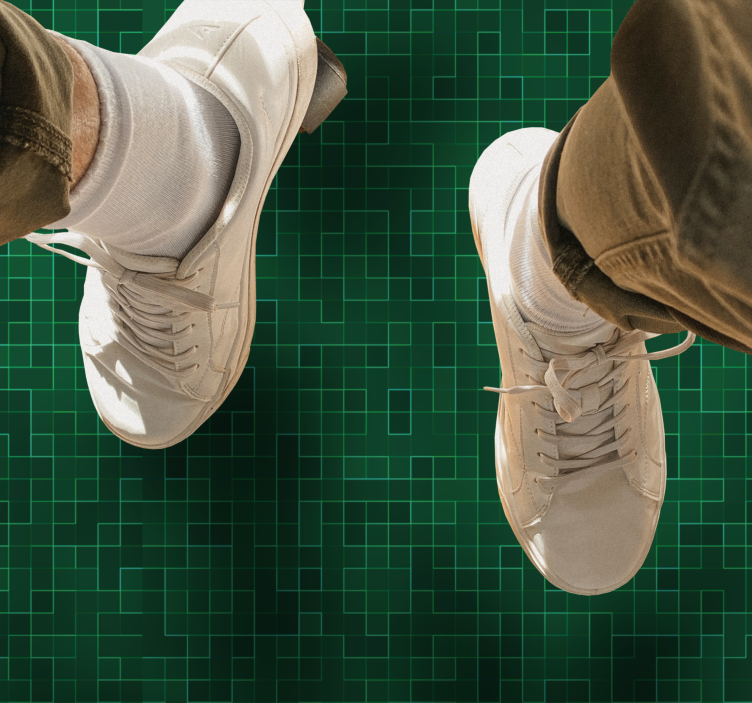 Abstract bright green mosaic tile carpet - TenStickers